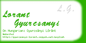 lorant gyurcsanyi business card