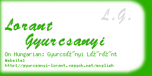 lorant gyurcsanyi business card